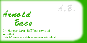 arnold bacs business card